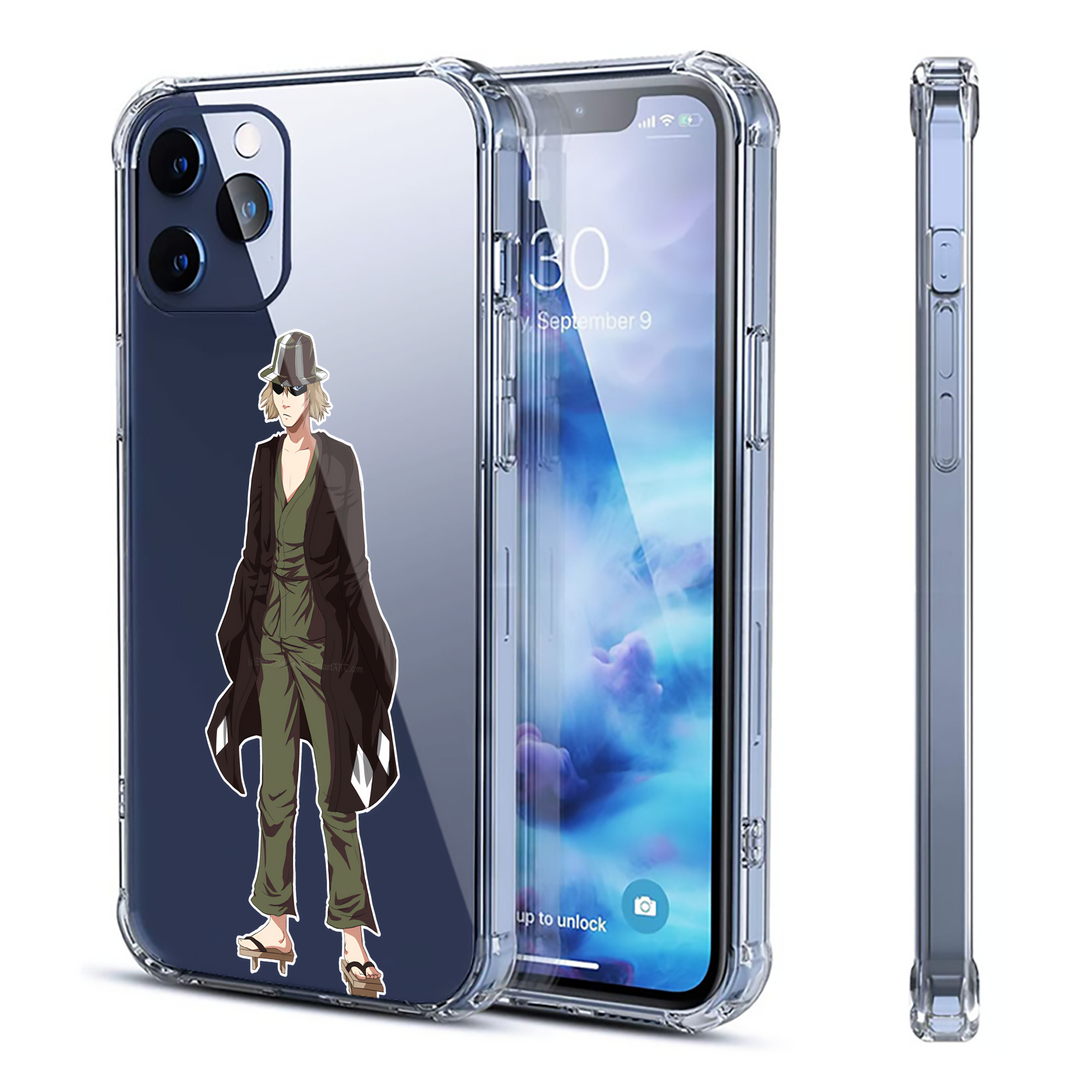 （画像用） "ブリーチ 浦原 喜助（うらはら きすけ） BLEACH Urahara Kisuke " 【iPhone 12シリーズ対応】透明スマホケース（クリアソフトケース）